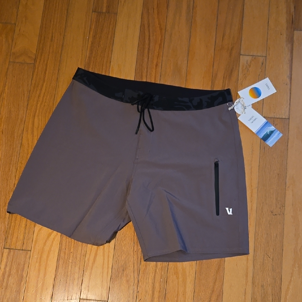 NWT Men's Vuori "Infinity Boardshort". Color Hazel Brown, Rob Machado Var Sizes